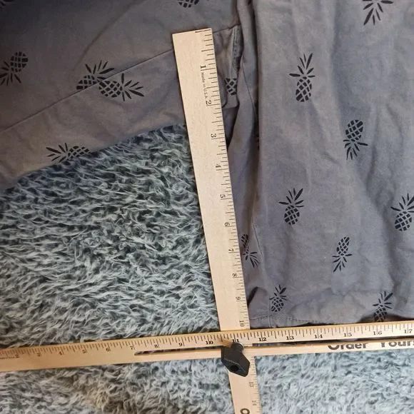 Polo Club Beverly Hills Short Adult 48 Gray Pineapple Print Pockets Men - Picture 5 of 9